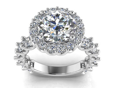 Emerald Cut Sapphire Three Stone Engagement Ring