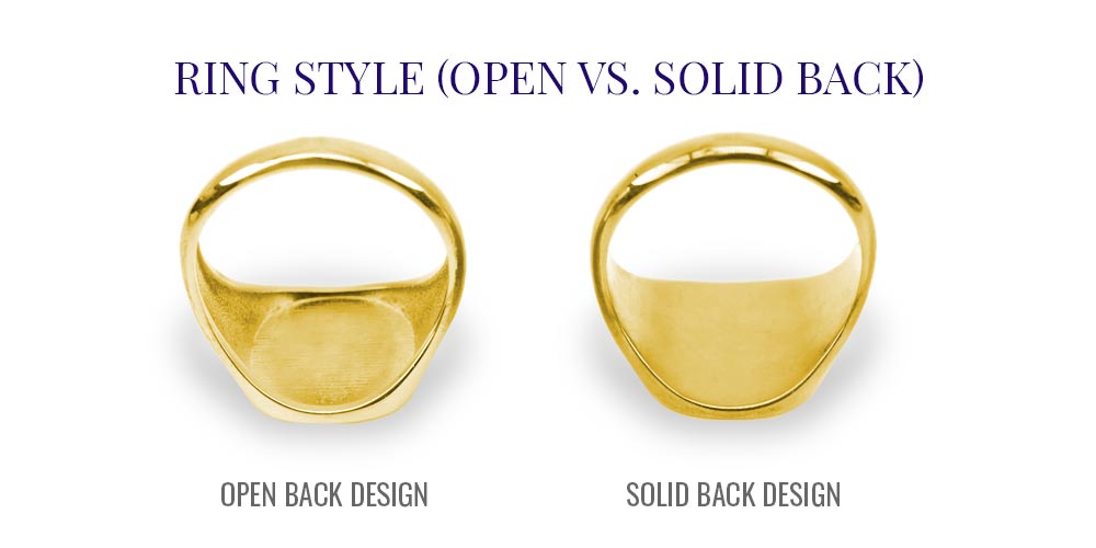 Signet Ring Open Back Solid Back Style Examples