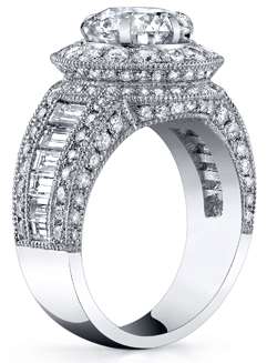 Custom Diamond Halo Engagement Ring