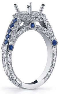 Gemstone Engagement Ring with Halo