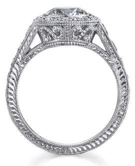 Edwardian Style Halo Engagement Ring