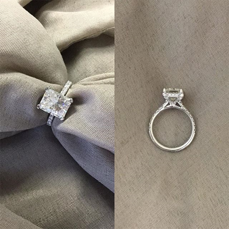Custom Radiant Engagement Ring